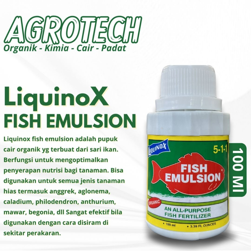Jual Liquinox Fish Emulsion 100 ml Pupuk Organik Minyak Ikan Tanaman ...