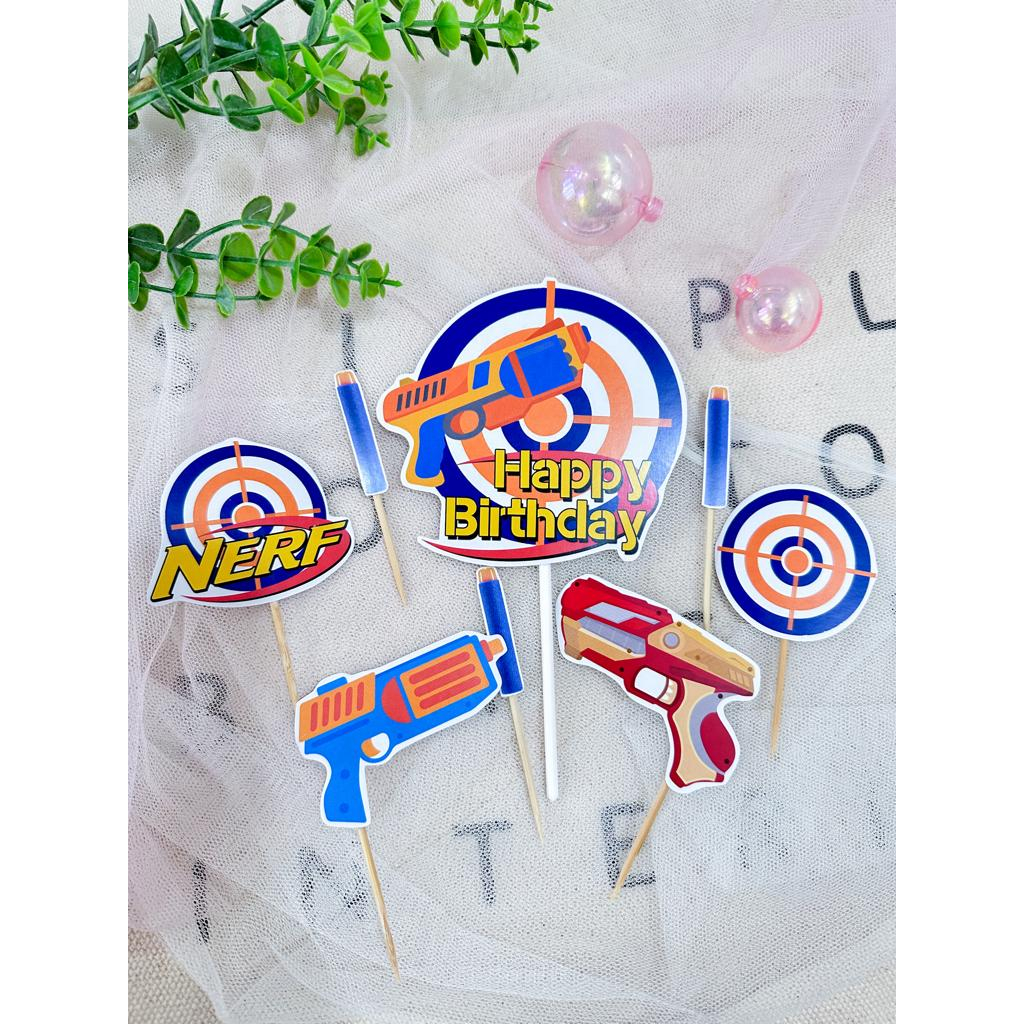 Jual BJ - Nerf Mini Topper Cake Birthday / Hiasan Kue Ulang Tahun