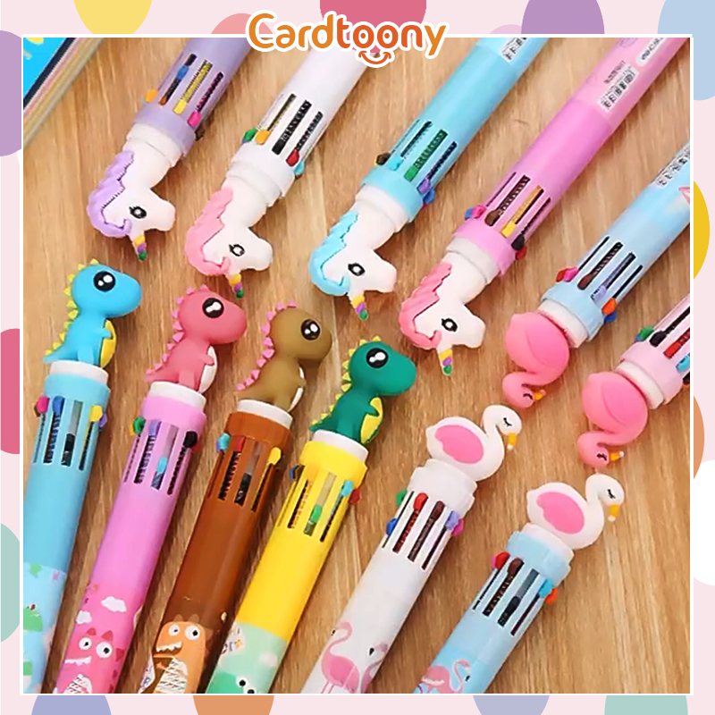 Jual Pulpen 10 warna kuda unicorn flamingo angsa dino pen imut lucu ...