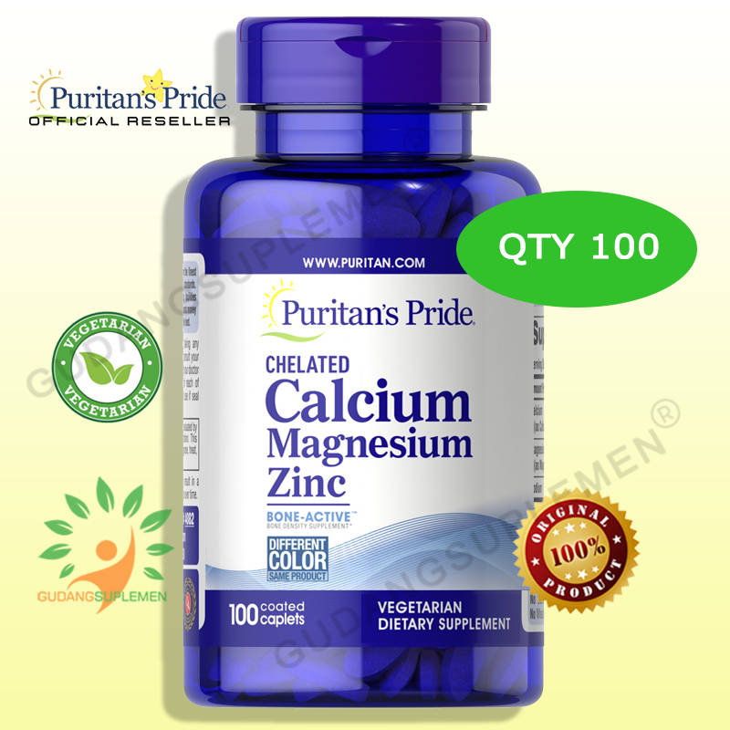 Jual Puritan's Pride CHELATED CALCIUM MAGNESIUM ZINC 100 Kaplet