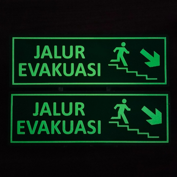 Jual Jalur evakuasi | exit signage | rambu-rambu akrilik (GLOW IN THE ...