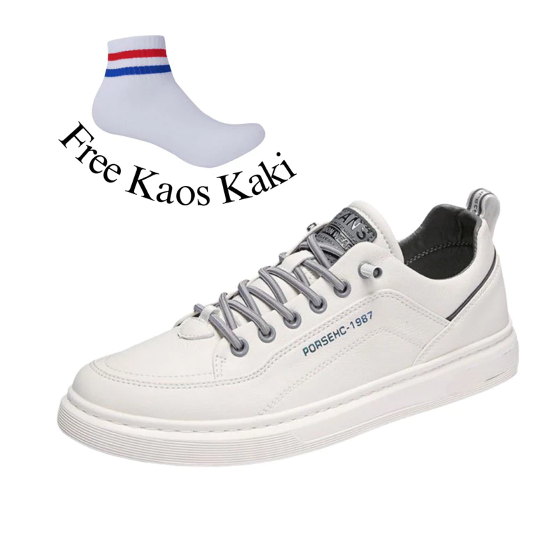 (Free Kaos Kaki) Sepatu Sneakers Pria wanita Import Sporty Terbaru Sepatu Putih Casual Model Import Jeans Porsehc Viral Terlaris