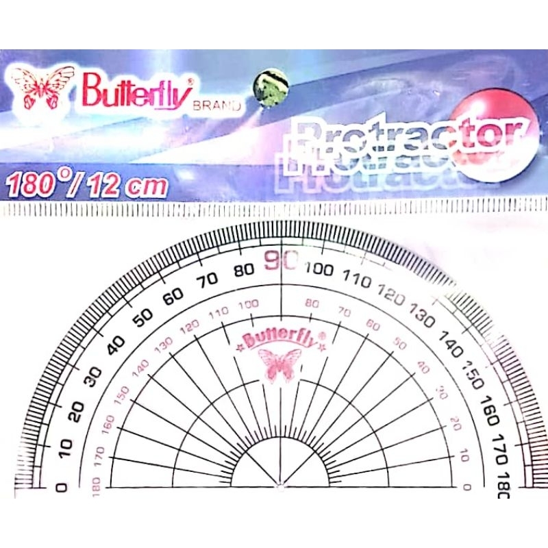 Jual Penggaris Busur Protractor Butterfly 180 / 12cm ( pcs ) | Shopee ...