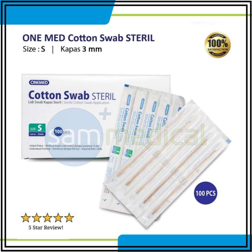 Jual One Med Cotton Swab Sterile 10PCS Shopee Indonesia