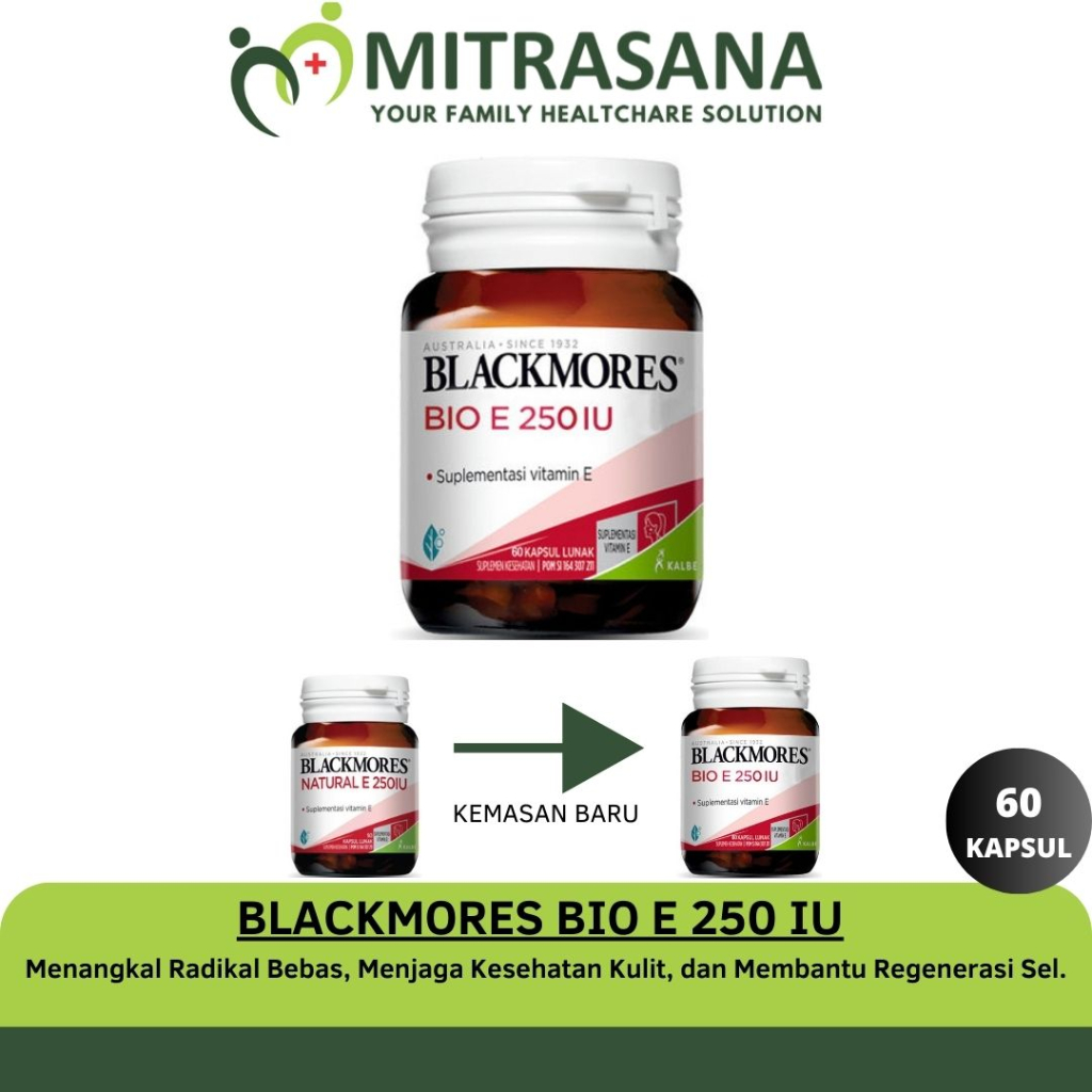 Jual Blackmores Bio E 250 IU - Vitamin E Untuk Kesehatan Kulit | Shopee ...
