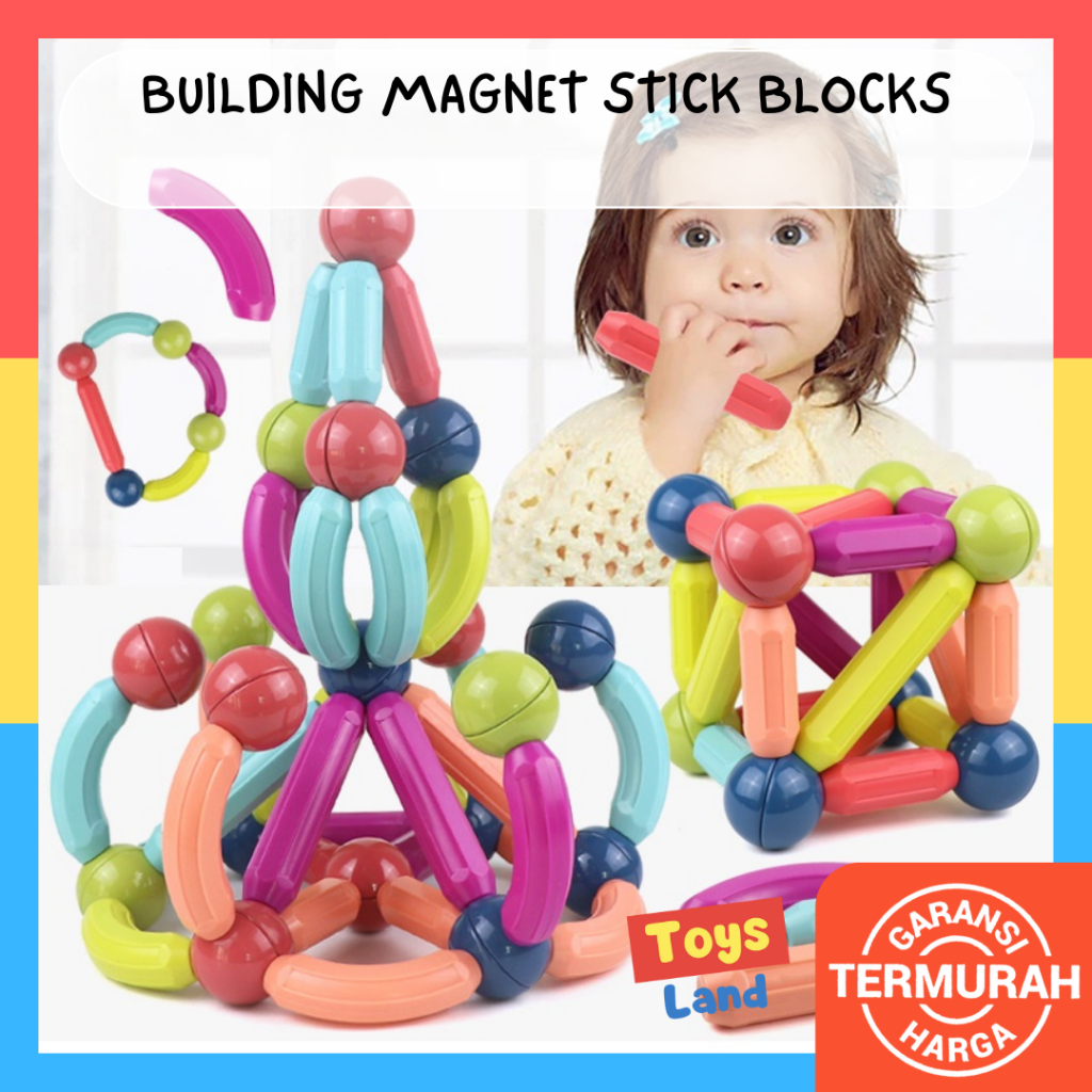 Jual Building Magnet Stick Blocks Stik Puzzle Magnet Anak Magnetic ...