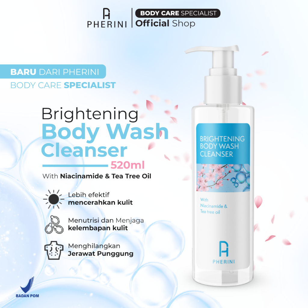 Jual PHERINI Brightening Body Wash Cleanser Sabun Mandi Cair + Underarm ...