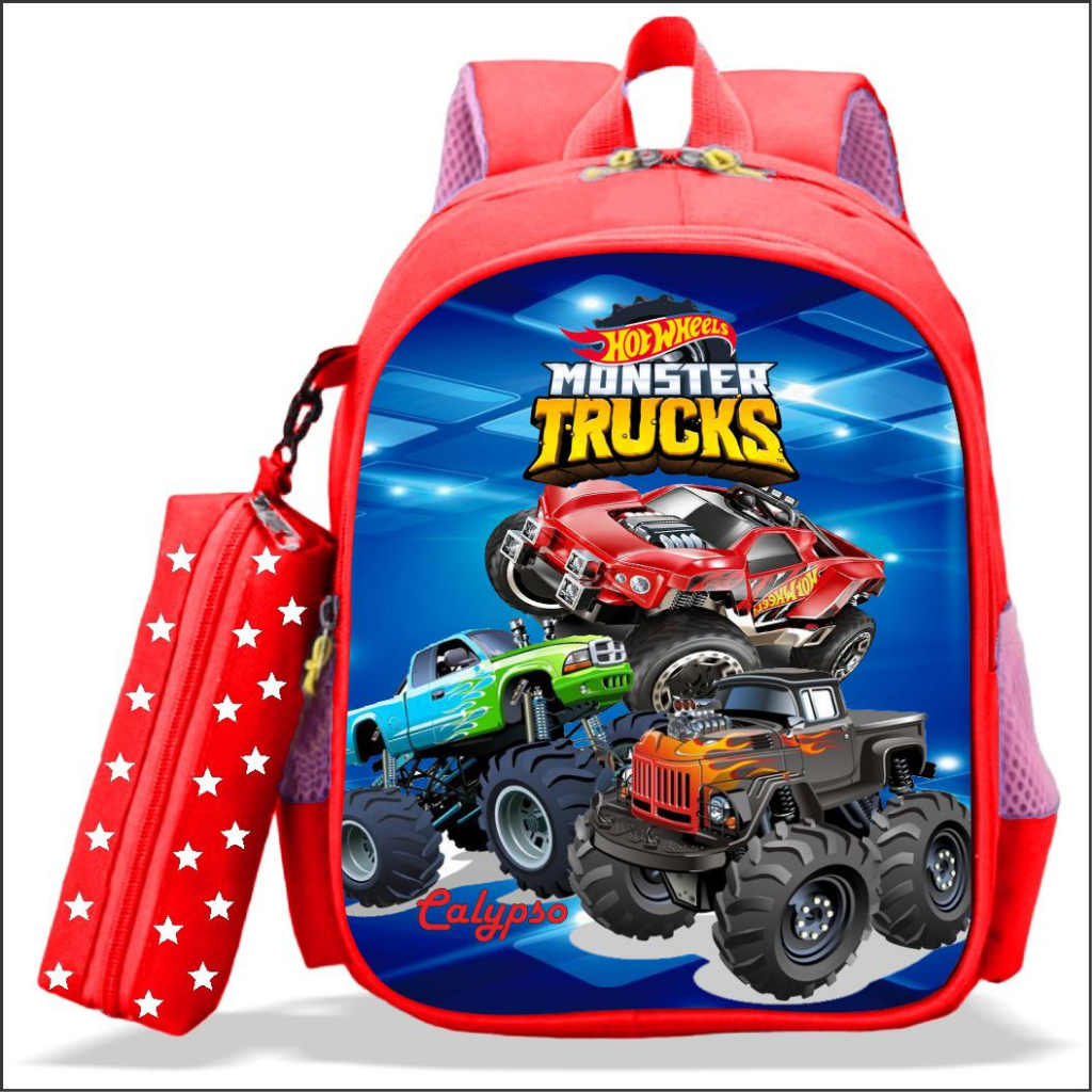Jual Tas Ransel Sekolah Anak Laki-laki TK dan SD Karakter Hotwheel