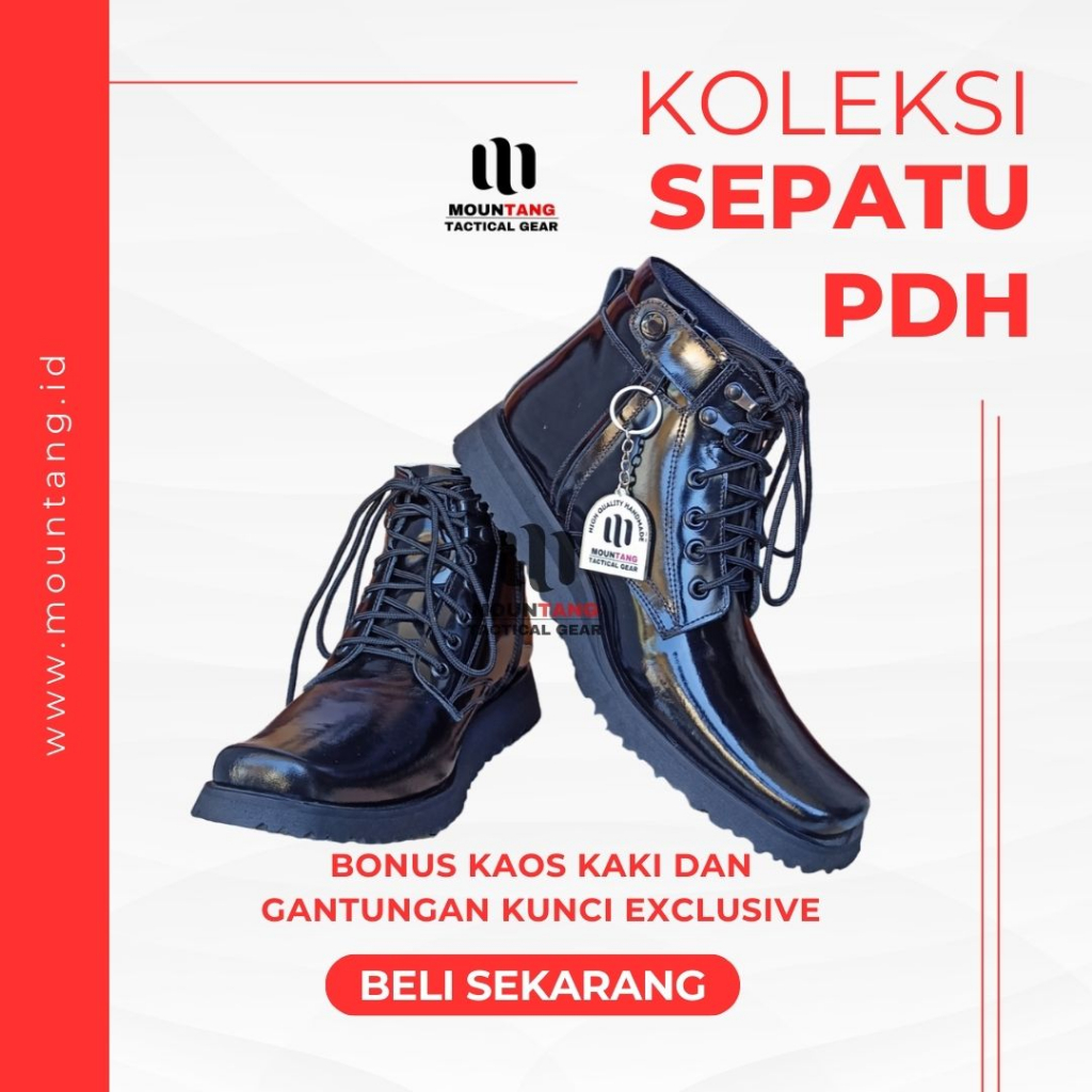 Jual Sepatu Pdh Kulit Kilap Asli Tni Polri Security Mtg Mountang Tactical Gear Shopee Indonesia