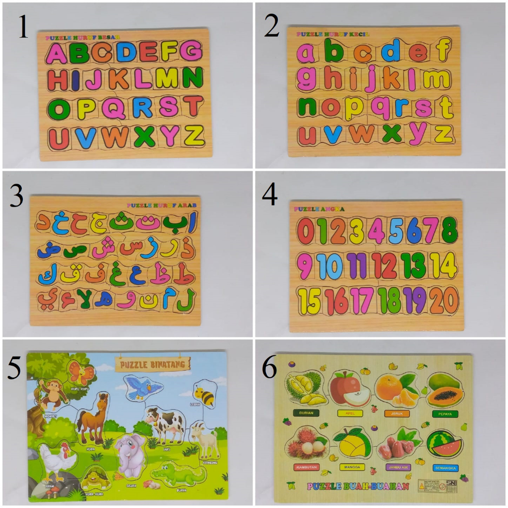 Jual Mainan Edukasi Kayu Puzzle Mini Hijaiyah Huruf Besar Huruf Kecil ...