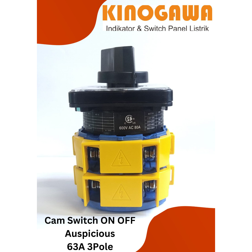 Jual KINOGAWA Cam Switch Auspicious ON OFF 3pole 63Ampere Saklar Putar ...