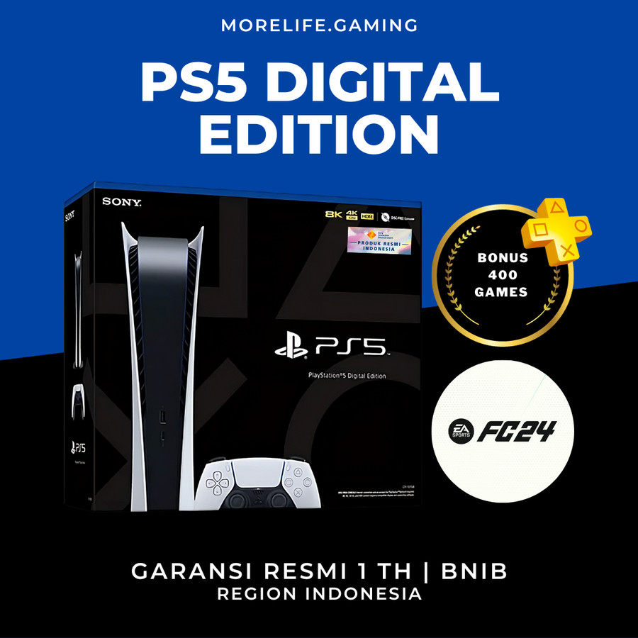 Jual PS5 Digital Edition, Garansi resmi Indonesia, Bonus 400 Games