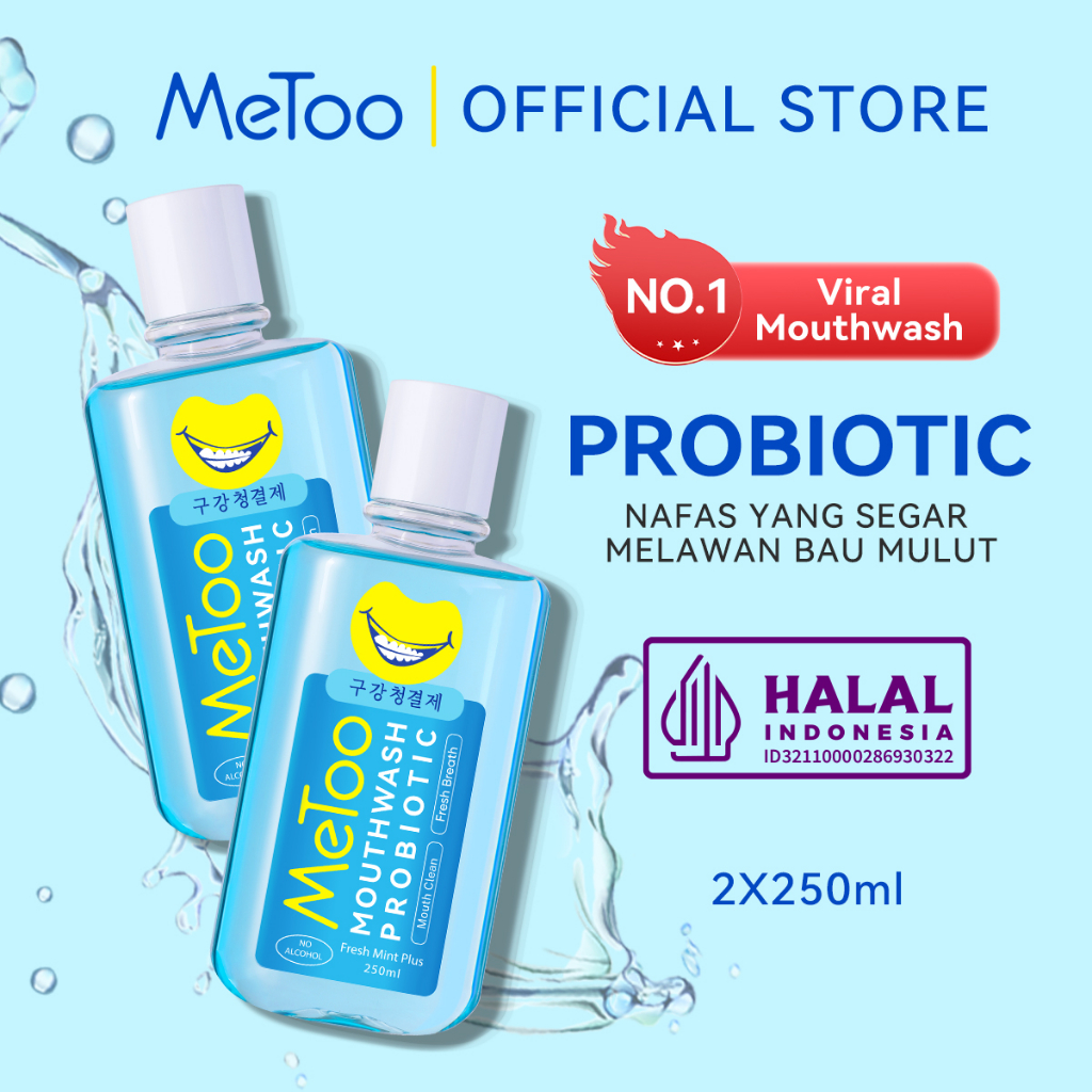 Jual MeToo Mouthwash Fresh Mint 2x250ml / nafas segar / menghilangkan