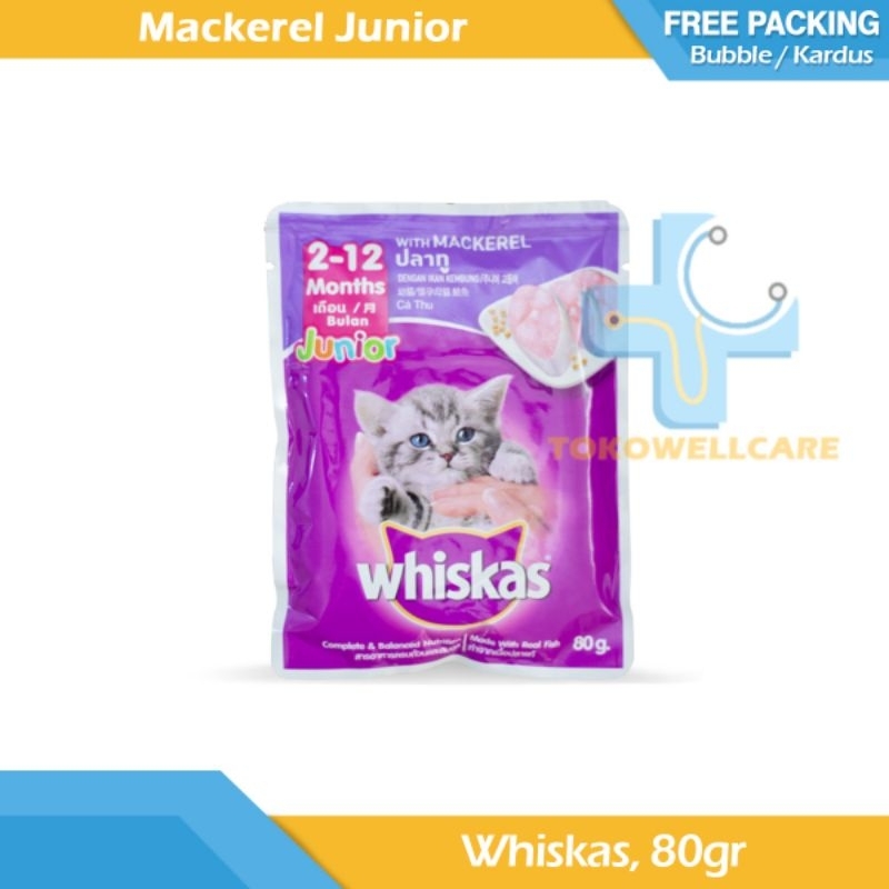 Jual Whiskas Junior Pouch 80gram Kitten Cat Food / Makanan Basah Kucing