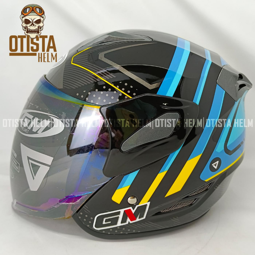 Jual Helm GM Fighter Free Ride | Single Visor - Rainbow | Shopee Indonesia