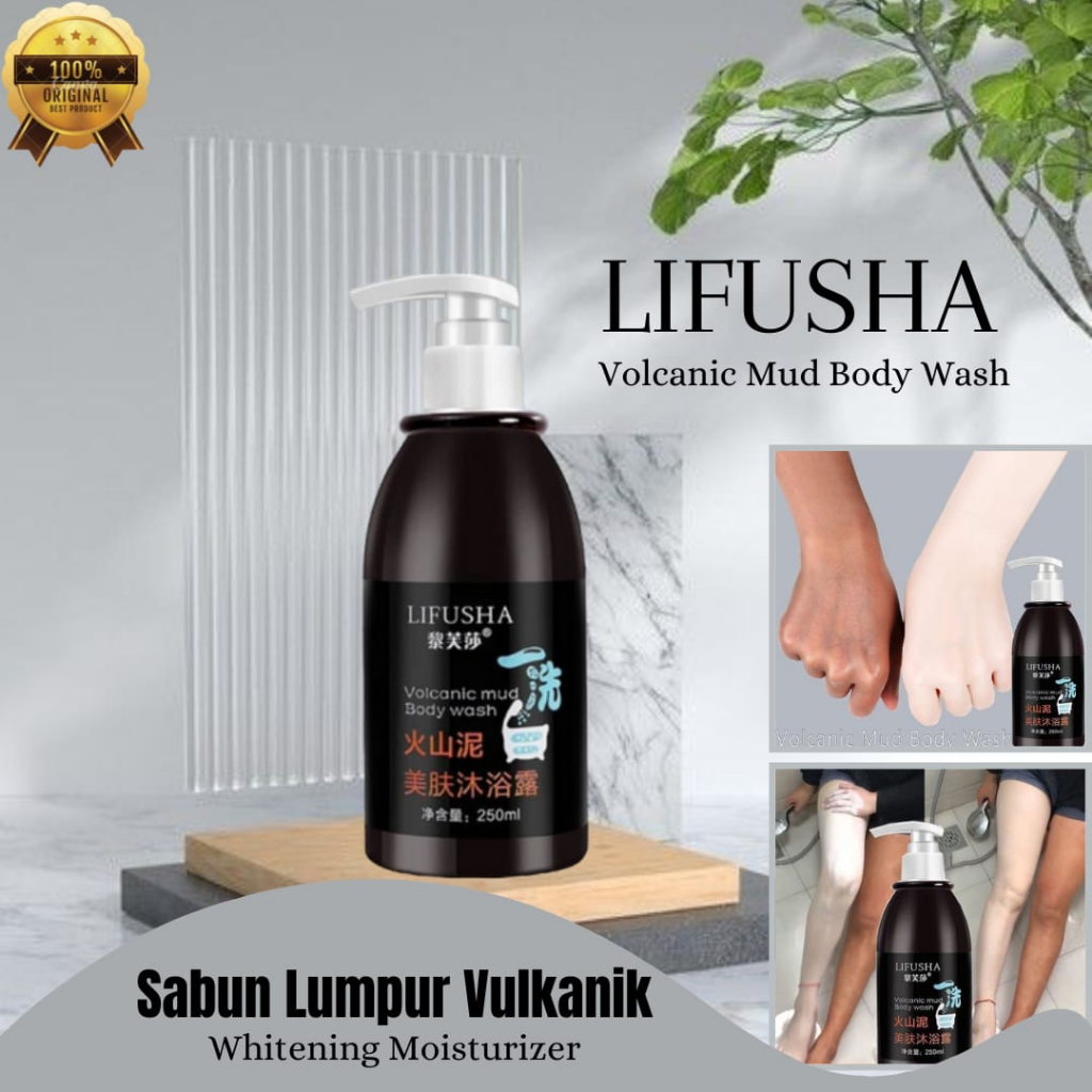 Jual LIFUSHA Volcanic Mud Body Wash Whitening Moisturizer Sabun Lumpur Vulkanik Pembersih Dan