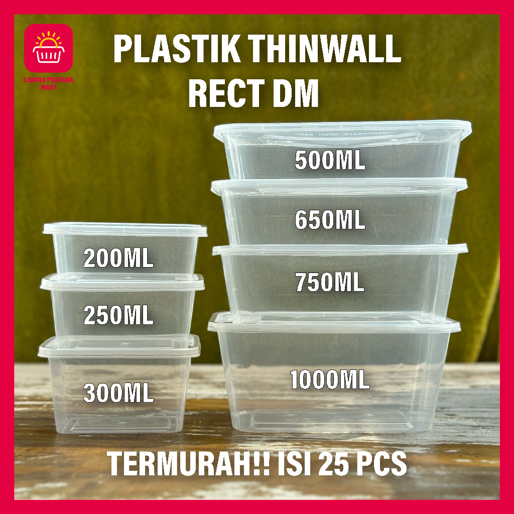 Jual Thinwall Rectangle Kotak Makan Plastik Box Mika Thinwall Wadah