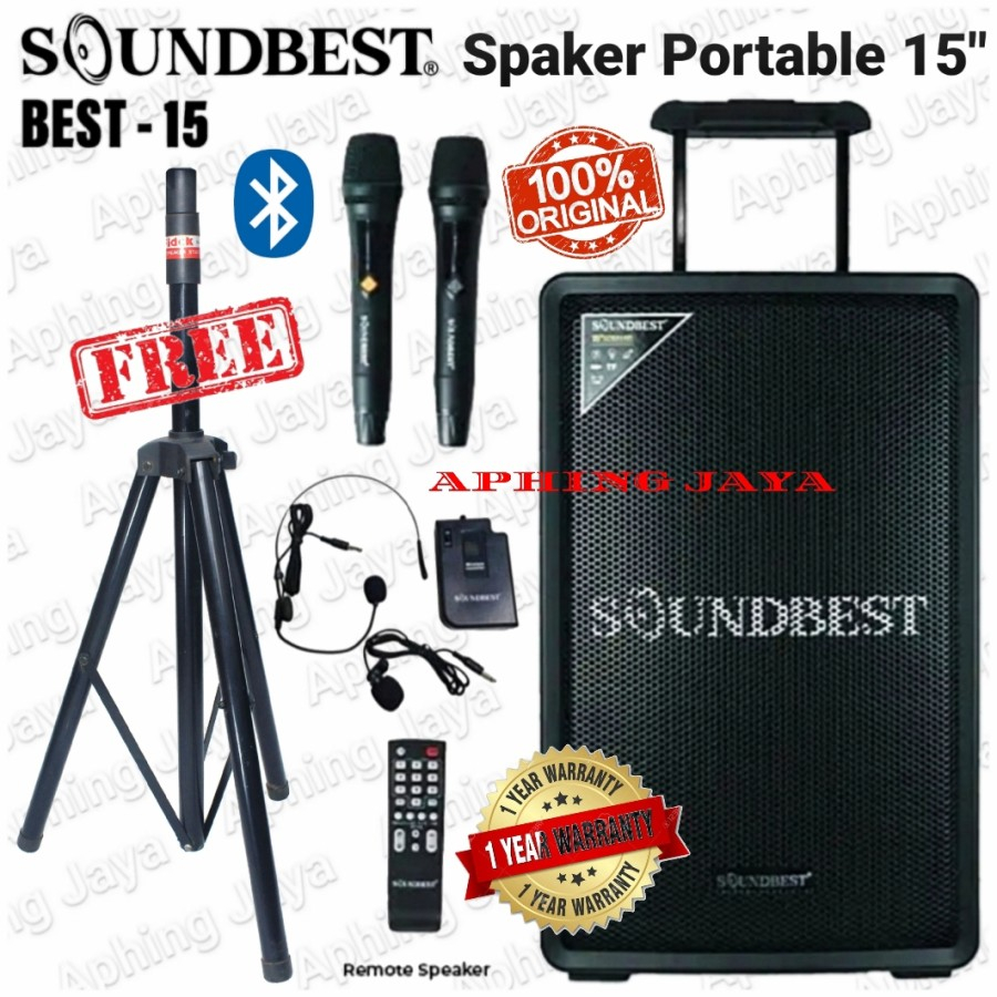 Jual Speaker Aktif Portable Wireless 15inch Soundbest Best 15 Original