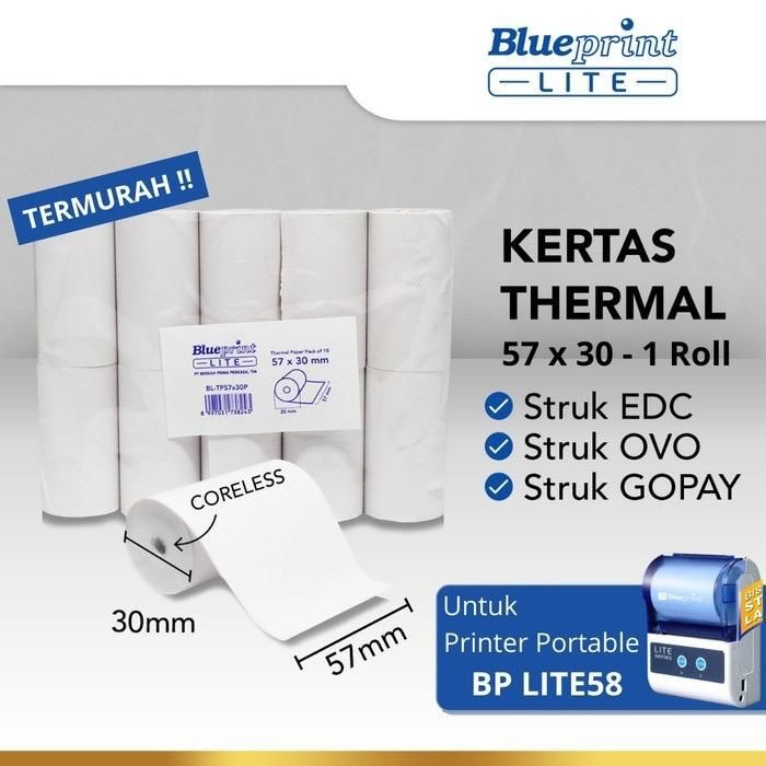 Jual Kertas Printer Bluetooth Blueprint 57 X 30 (1 Roll / Pcs) | Shopee ...