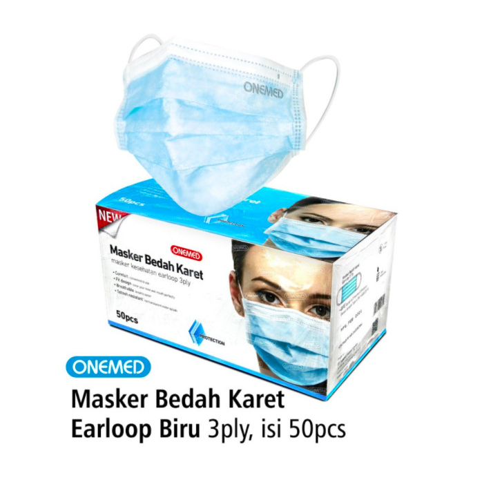 Jual Masker Onemed Medis Earloop Onemed 3 Ply Isi 50pcs Per Box ...