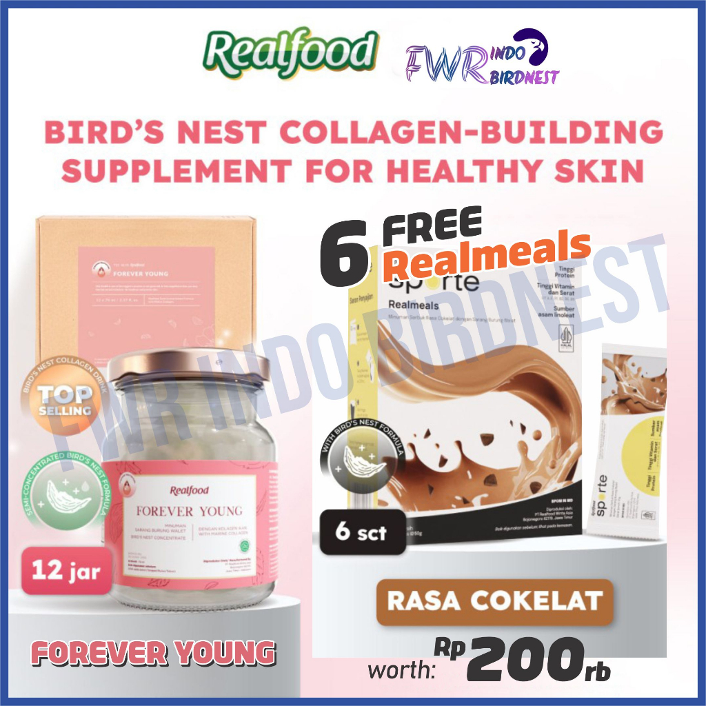 Jual Realfood Forever Young 12 Jar Bird Nest Collagen Drink Sarang