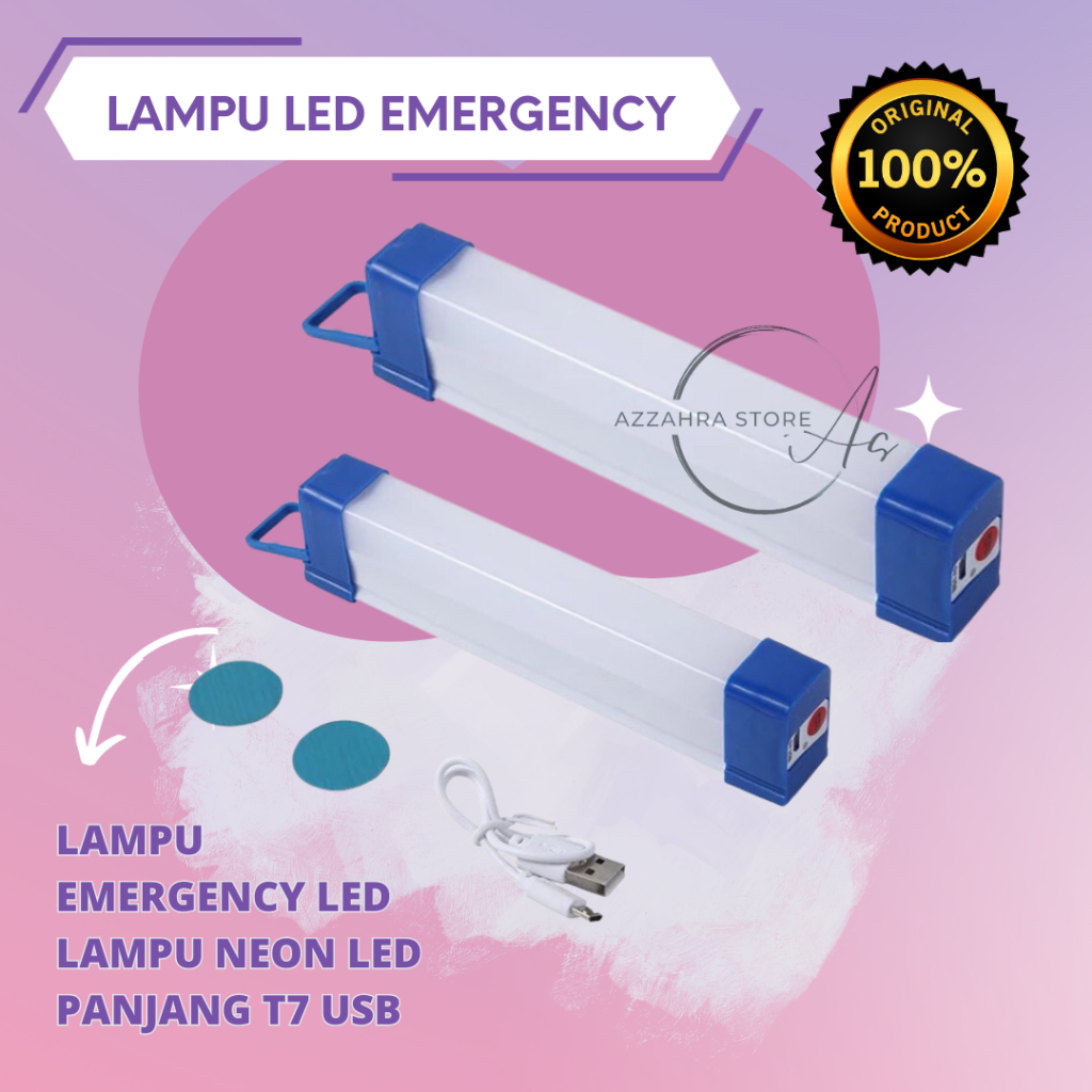 Jual LAMPU EMERGENCY LED LAMPU NEON LED PANJANG T7 USB BOLAM LET ...