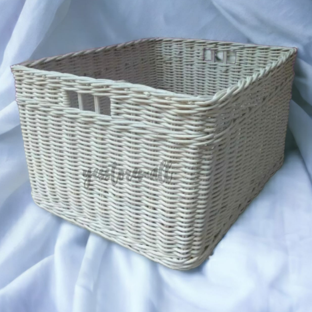 Jual Keranjang rotan persegi panjang kotak laci besar penyimpanan ...
