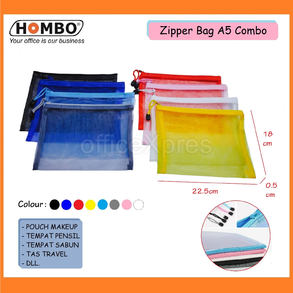 Jual Zipper Bag Tempat Pensil Zipper Map Tas Jaring Resleting