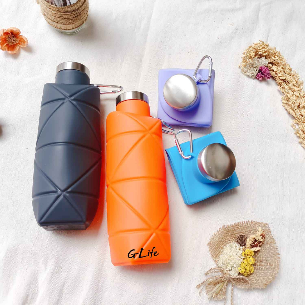Jual Origami Botol Minum Lipat Botol Air Minum Silicone BPA FREE 700 ML ...