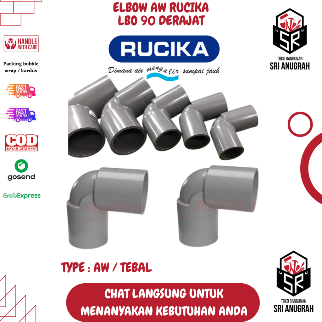 Jual Elbow Lbo 90 Derajat Lbow RUCIKA WAVIN Sambungan Pipa Air Pvc