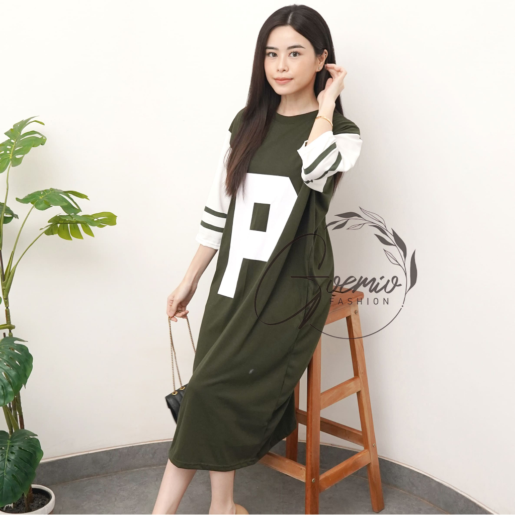 Jual ilook | LD 120 Peanut Dress Dres Oversize Wanita Cewek Combi ...