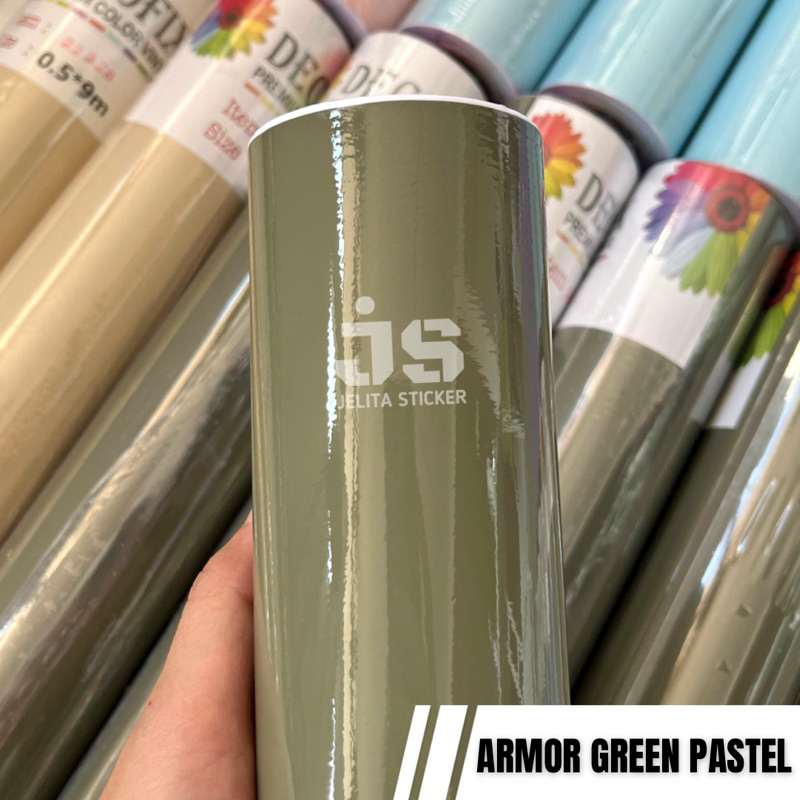 Jual Sticker Armor Green Pastel Glossy / Skotlet Hijau Tentara / Stiker