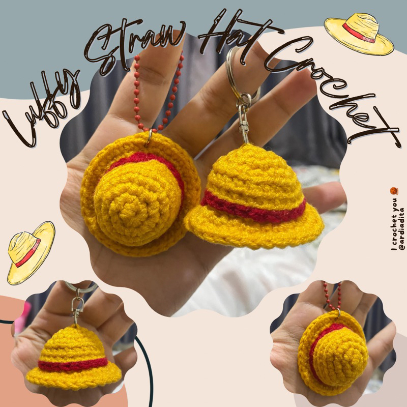 Jual keyring Luffy Straw Hat Crochet One Piece Shopee Indonesia