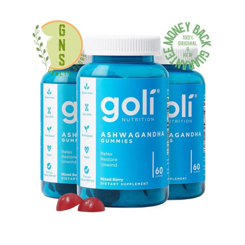 Jual Original USA Goli Ashwagandha Gummy Ashwa Gummies Aswa Vegan