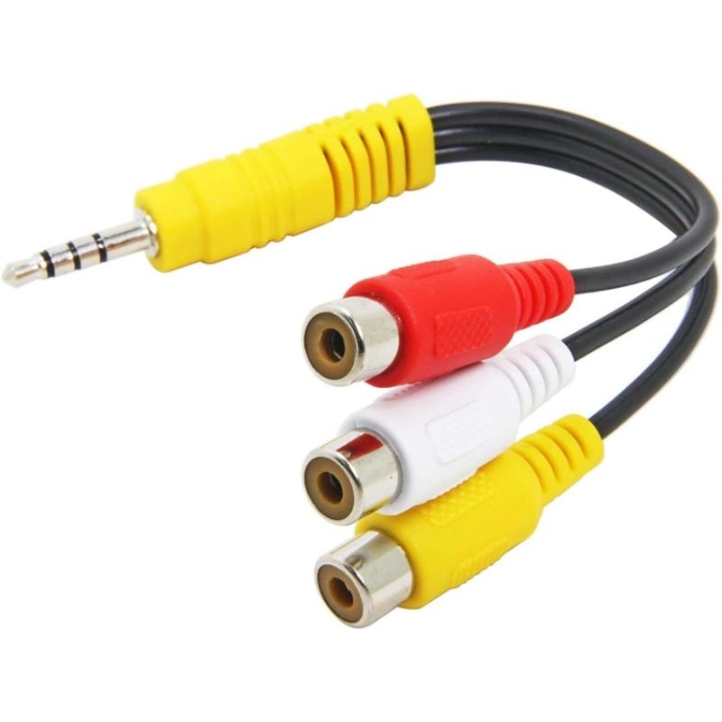Jual Kabel Jack Mini AV 3.5MM to 3 RCA Female / 3,5mm male to 3 RCA ...