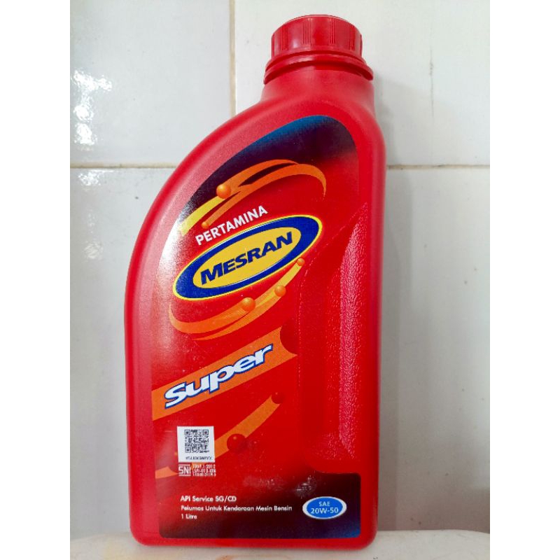 Jual Oli Mesin PERTAMINA Mesran Super 20W50 1000ML ORIGINAL | Shopee ...