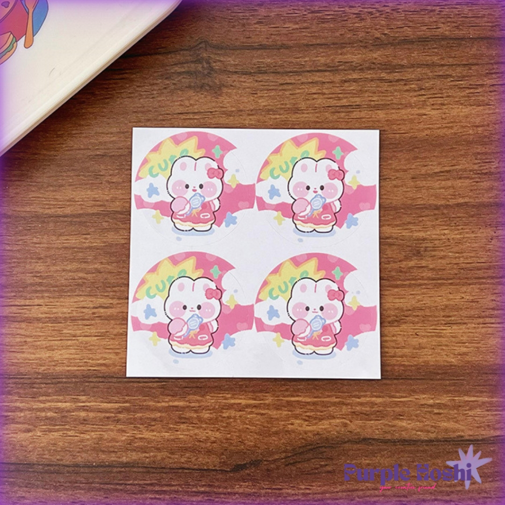 Jual Purple Hoshi Sticker Bulat 4 Pcs Karakter Lucu Cute Serbaguna DIY ...