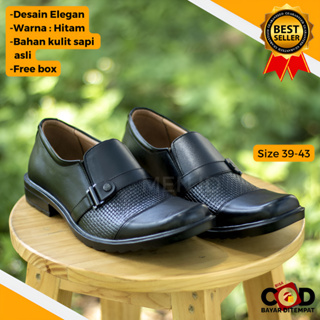 Sepatu cowok loafer slip on sepatu pria tampa tali nd0167