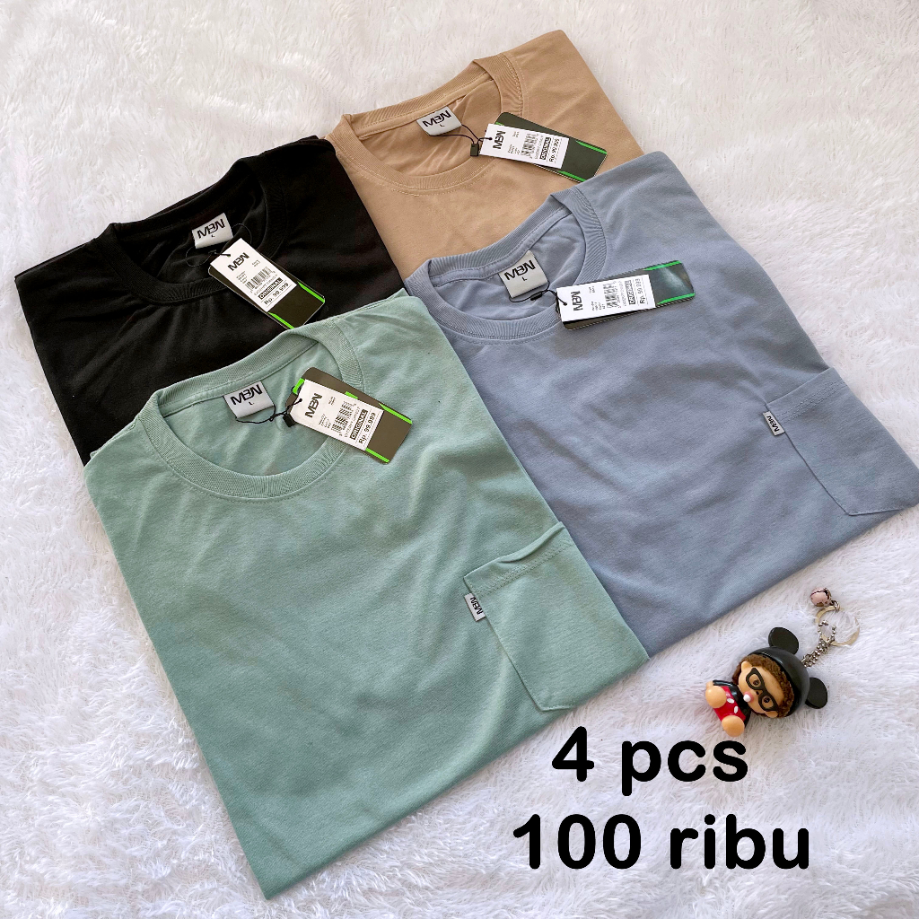 Jual Pcs Ribu Kaos Pocket Saku Bahan Tebal S Semi Katun Premium