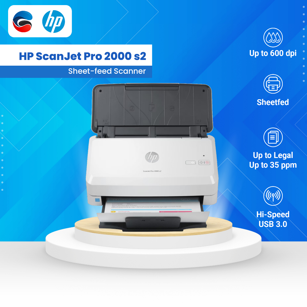 Jual HP Scanner ScanJet Pro 2000 S2 Sheet Feed [6FW06A] Shopee Indonesia