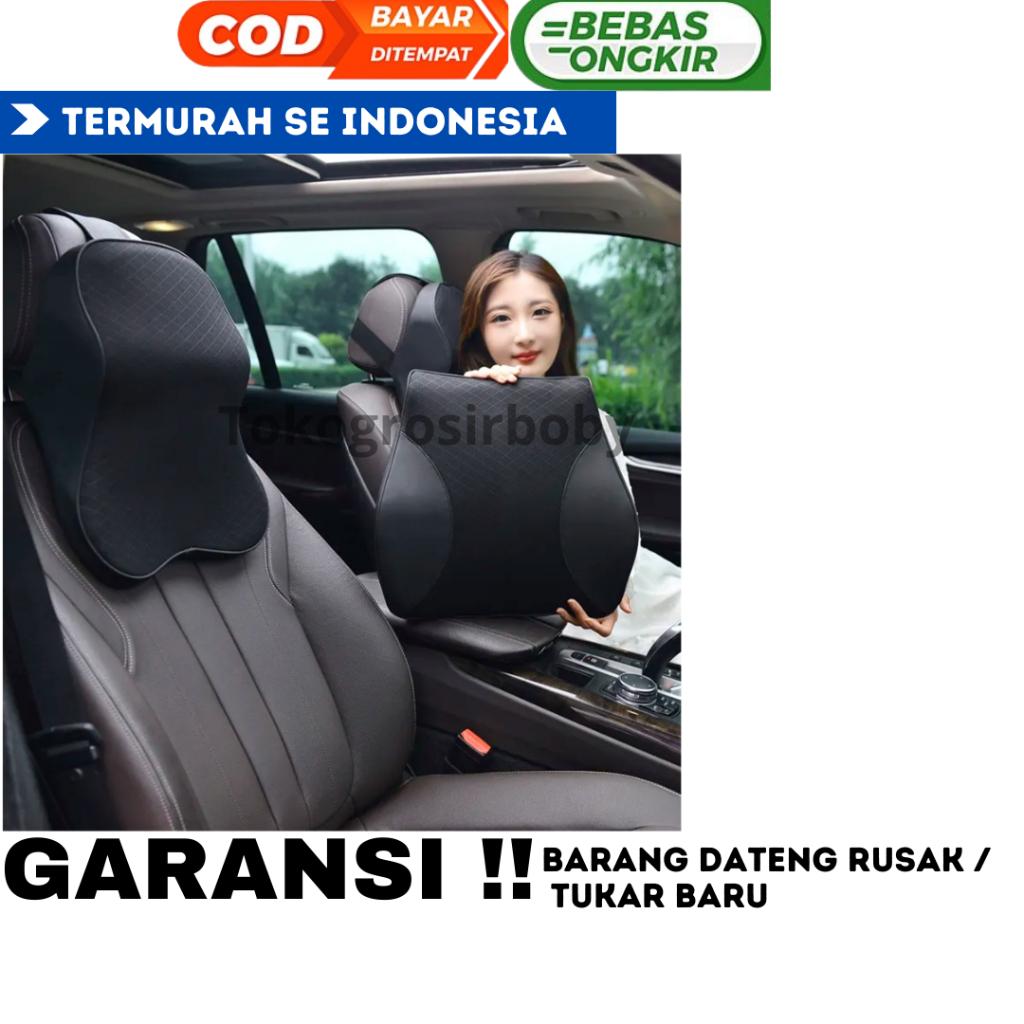 Jual Bantal Leher Kursi Mobil Headrest Ergonomis Memory Foam Shopee