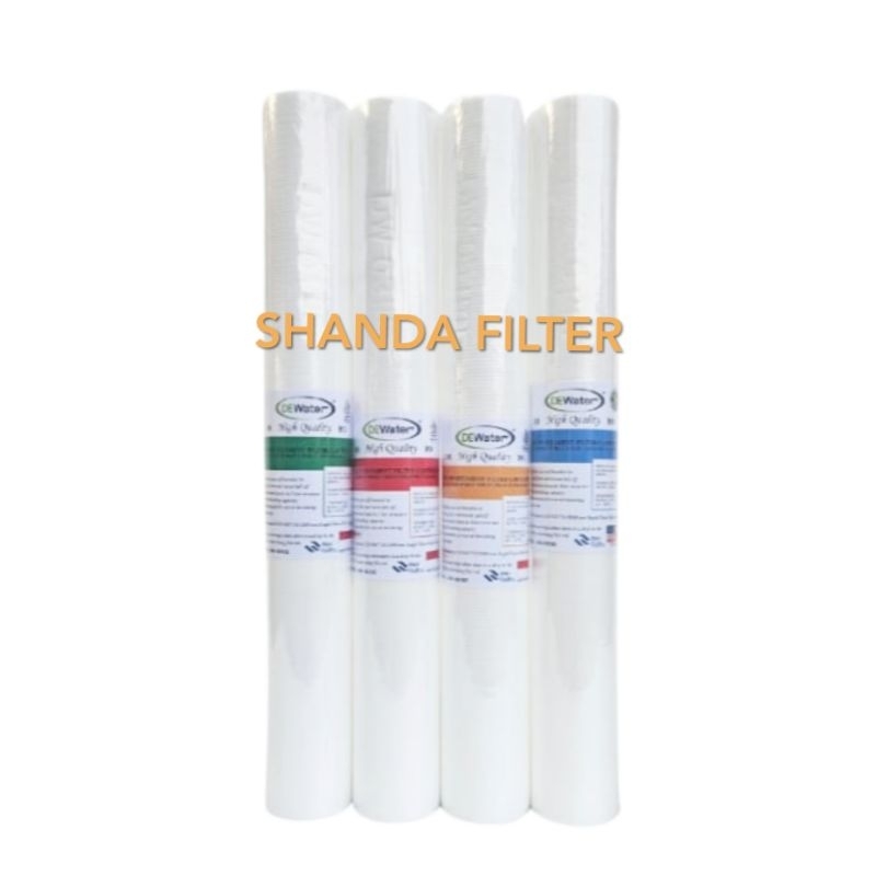 Jual Cartridge Filter Air / PP Sedimen Filter 20" DEWater 10 Micron