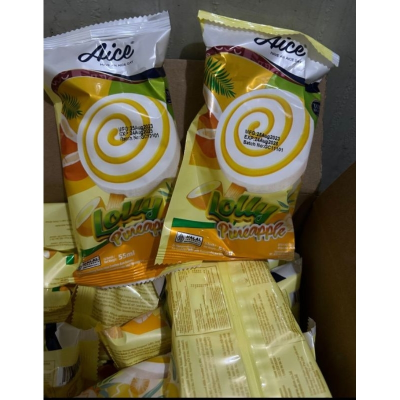 Jual Aice Lolly Pineapple Stick 55 ml Shopee Indonesia