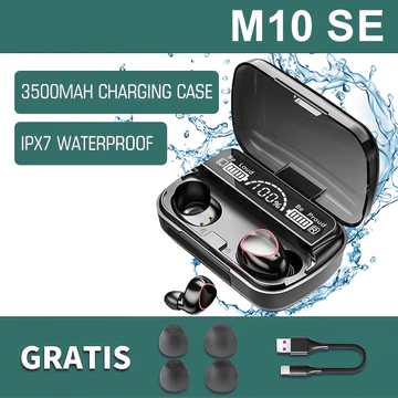TWS M10 F9 Dan M90 Pro Display Baterai LED 9D HIFI Headphone Wireless Bluetooth Powerbank