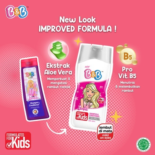 Jual B&B Kids Shampo & Conditioner Barbie Untuk Rambut Anak Perempuan ...