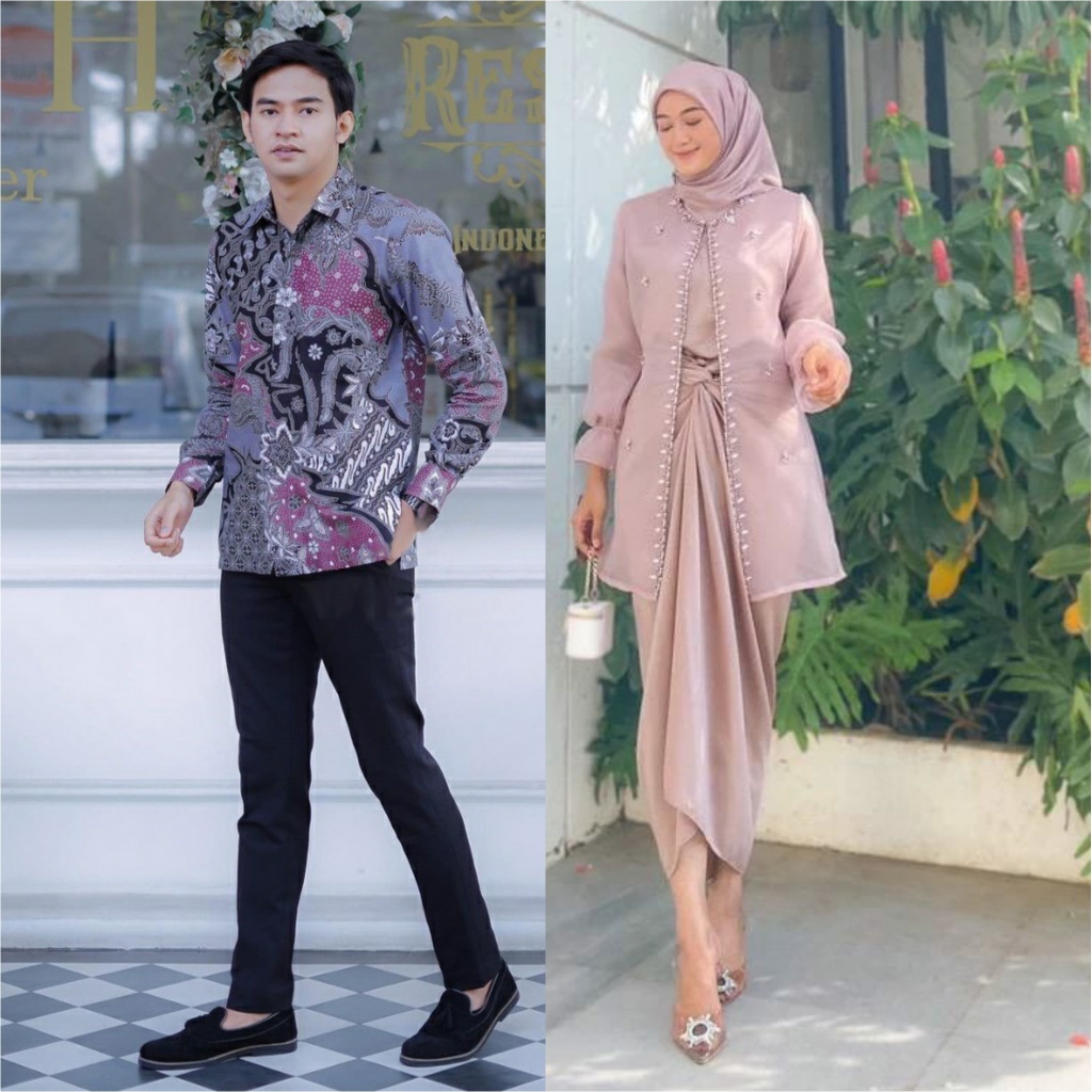 Jual Baju Batik couple clarisa oneset setelan outer inner rok lilit ...