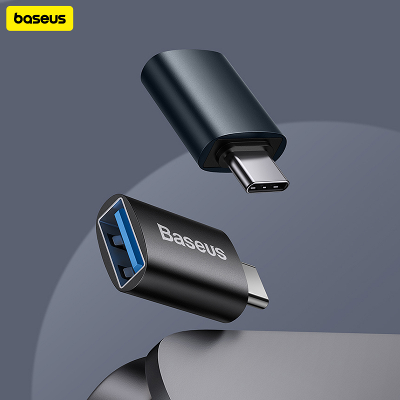 Baseus Adattatore OTG Ingenuity Da USB-C A USB-A 3.1 - Mini, Nero, Trasferimento 10 Gbps, Plug & Play