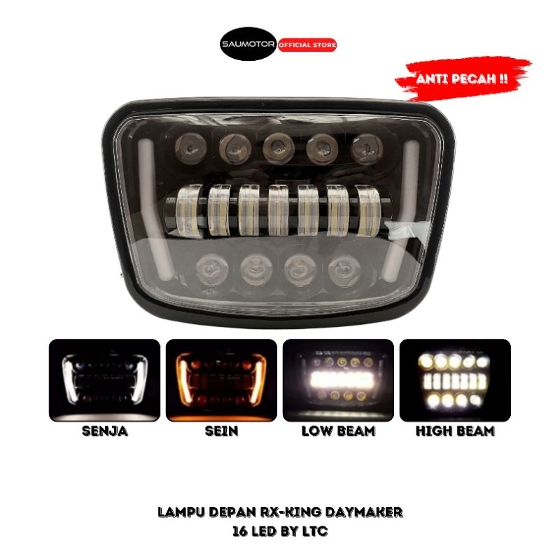Jual Headlamp Daymaker RX King new anti pecah Led senja putih sen