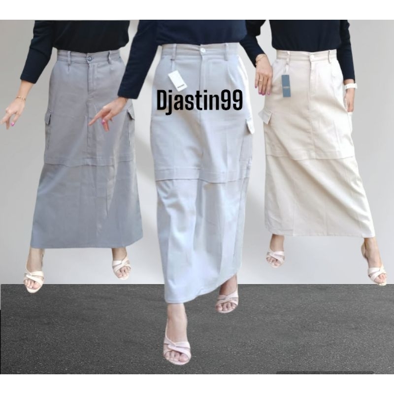 Jual Rok panjang Kargo twill strech skirt kargo korea style | Shopee ...