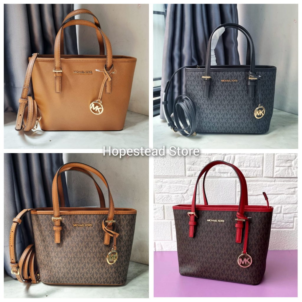 Jual Tas Wanita Branded Michaell Korss MK Jet Set Travel XS Sign Carryall Zip Tote 100 Original Shopee Indonesia